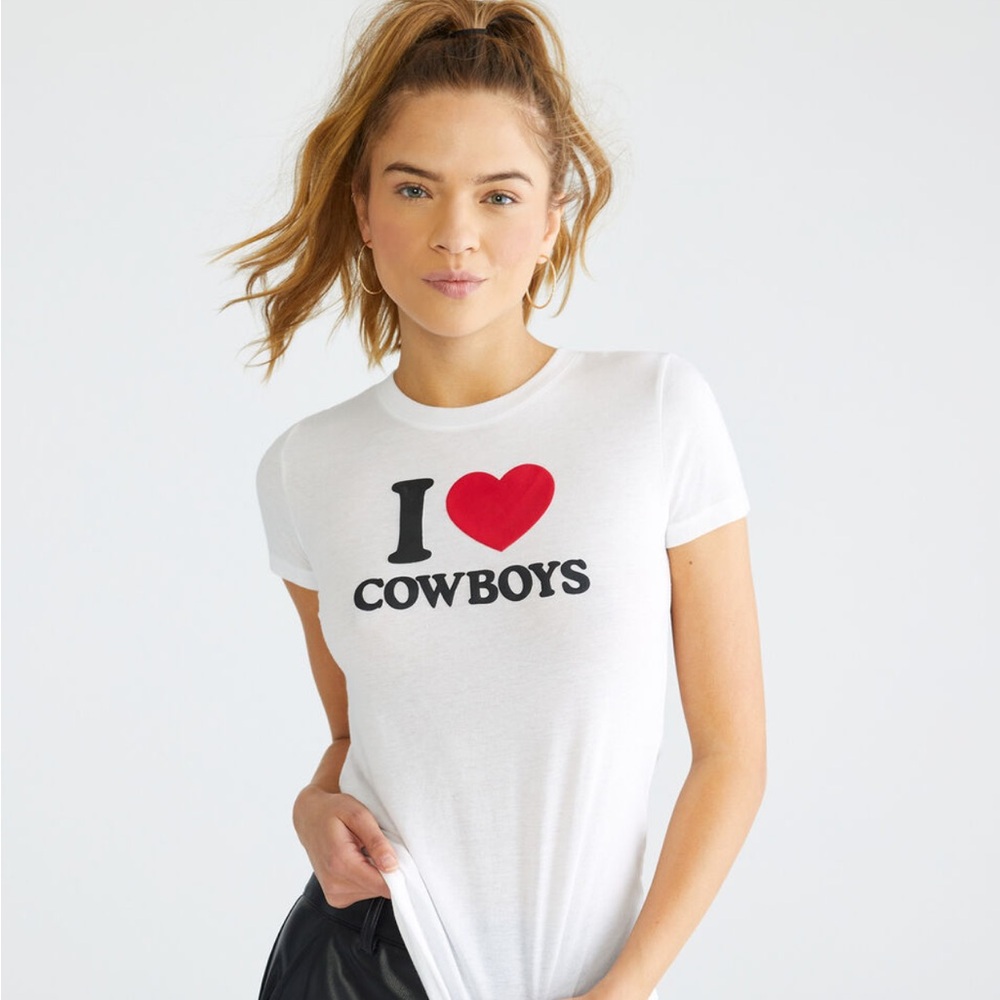 Free State White 'I Heart Cowboys' Tee